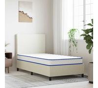 vidaXL Matelas en mousse à mémoire de forme 100x200x17cm - 5 zones, accueil mi-ferme, housse blanche