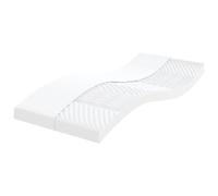 Matelas en mousse pour enfant - 80 x 160 x 10 cm - Support 7 zones - Dureté 20 ILD - Doux et confortable - Housse blanche avec tissu rose pêche - Idéal pour les lits d'enfants