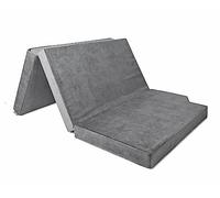 Matelas en viscose de qualité supérieure pour classe V Marco Polo - Matelas pliant, 200 x 108 x 10 cm, gris foncé, matelas pliable pour bus, mousse viscoélastique + mousse froide