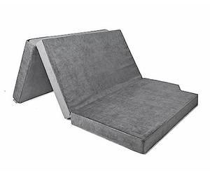 Matelas en viscose de qualité supérieure pour classe V Marco Polo - Matelas pliant, 200 x 108 x 10 cm, gris foncé, matelas pliable pour bus, mousse viscoélastique + mousse froide