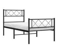 Vidaxl Cadre De Lit Métal Sans Matelas Avec Pied De Lit Noir 100x190cm Noir