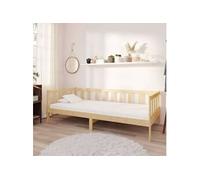 Vidaxl Lit De Repos Avec Matelas 90x200 Cm Bois De Pin Massif Marron