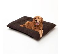 Matelas épais de cage pour chien - Grand coussin anti-anxiété avec fond antidérapant, lavable et amovible - Pour animaux de compagnie - Chaud (100 x 70 x 10 cm, marron)