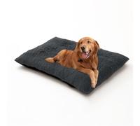 Matelas épais de cage pour chien, grand coussin pelucheux et apaisant, avec fond antidérapant, lavable et amovible pour animaux de compagnie (70 x 50 x 8 cm, gris foncé)