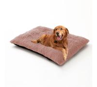 Matelas épais de cage pour chien, grand coussin pelucheux et apaisant, avec fond antidérapant, lavable et amovible pour animaux de compagnie (70 x 50 x 8 cm, rose)