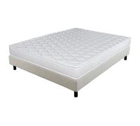 Matelas et sommier 160x200 - Newkit - Montana - Mousse polyuréthane - Soutien medium - Crème