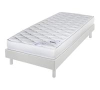 Matelas Et Sommier 90x190 Mousse - Marly - Soutien Ferme - Sommier Démonté - Blanc