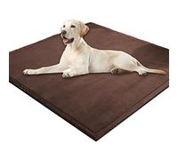 Matelas extra large en velours corail doux pour animal domestique - Anti-anxiété - Coussin de couchage pour chien et chat de petite, moyenne et grande taille (120 x 120 cm, marron)