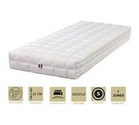 Matelas face été latex naturel 70 kg/m3 face hiver mémoire de forme 60 kg/m3 120x190 x 22 cm souple - spécial sommier electrique - déhoussable housse G