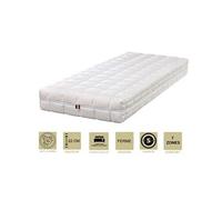 Matelas face été latex naturel 70 kg/m3 face hiver mémoire de forme 60 kg/m3 + alèse 120x190 x 22 cm ferme - spécial sommier electrique - déhoussable