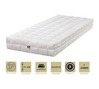 Matelas face été latex naturel 80 kg/m3 face hiver mémoire de forme 60 kg/m3 120x190 x 21 cm souple - spécial sommier electrique - déhoussable housse G