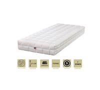 Matelas face latex 78 kg/m3 face mémoire de forme 62 kg/m3 + alèse 140x200 x 21 cm ferme - spécial sommier electrique - déhoussable housse lavable -