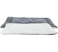 Matelas Farello, en Peluche/Tissu, 130 × 85 cm, Blanc-Gris/Gris