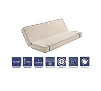 Matelas ferme pour clic clac 120x190 x 10 cm - dim assise 60 cm - déhoussable housse lavable - 5 zones de confort - ame poli lattex haute résilience