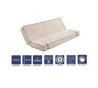 Matelas ferme pour clic clac 120x190 x 15 cm - dim assise 60 cm - déhoussable housse lavable - 5 zones de confort - ame poli lattex haute résilience