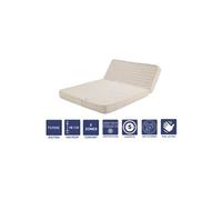 Matelas Ferme Pour tous BZ 120x190 x 10 cm avec Mémoire de Forme sur Face Hiver - Découpe Assise 60 cm - 5 zones de Confort - Face été et Noyau Poli