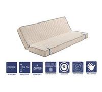 Matelas Ferme Pour tous Clic Clac 140x190 x 15 cm avec Latex Naturel sur Face Hiver - Découpe Assise 70 cm - 5 zones de Confort - Face été et Noyau Poli Lattex HR Dernière Génération - Très Respirant 