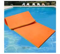 Matelas Flottant Piscine pour 1/4/6 Personnes,Tapis d'eau en Mousse XPE Enroulable, Hamac Adulte pour Bain De Soleil, Activités Nautiques,Mer, Lac,Orange,400x180x 3.3cm