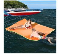 Matelas Flottant Piscine pour,Tapis d'eau en Mousse XPE Enroulable, Hamac Adulte pour Bain De Soleil, Activités Nautiques,Mer, Lac,Orange,160X120x3.3cm