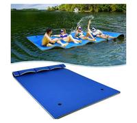 Matelas Flottant, Tapis Flottant for l'eau, Radeau Enroulable for Piscine, lac, océan, Bateau(Blue,2.7 m x 1.4m x 3.3cm)