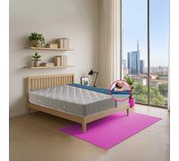 Matelas français 150 x 190 cm orthopédique à portance différenciée, inversé, côté rigide et semi-rigide Massage H17 cm contre les maux de dos, tissu anallergique MOD. MASSAGE.17