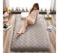 Matelas futon de sol japonais de style tatami - Pliable et épais - Idéal pour maison, lit d'invités, dortoir, camping, voyage (gris élégant, 120 x 200 cm)