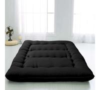 Matelas futon de sol japonais, pliable et portable, tatami matelassé, tapis de couchage pour dortoir et camping 100 x 200 cm, noir, design peu encombrant