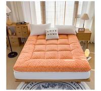 Matelas futon de style japonais - Surmatelas pliable en mousse douce pour un repos confortable et chaud - pour dortoir d'hiver, tatami (orange, 90 x 200 cm)