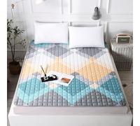 Matelas futon de style japonais - Tapis de couchage portable en coton fin et pliable pour une sieste relaxante, chambre d'amis, dortoir, voyage, camping (H, 100 x 190 cm)