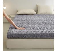 Matelas futon en peluche confortable, literie de style japonais, chaud, 9 cm d'épaisseur, lit simple/double/queen size, idéal pour dortoirs et chambres d'amis (gris, 70 x 190 cm)