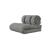 Matelas futon et pouf 2 en 1 BUCKLE-UP gris 70x200