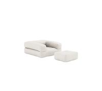 Matelas futon et pouf 2 en 1 CUBE écru 90x190