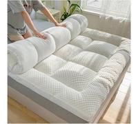 Matelas Futon Japonais 140x190 120x190 90x190 Pliable et Portable, Matelas Tatami Doux pour la Peau, Blanc, 50% Polyester, Peluche, Simple, Generic