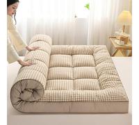 Matelas futon japonais à carreaux - Très moelleux, tapis de couchage pliable, doux, respirant et enroulable pour salon, dortoir, canapé de camping (I, 180 x 200 cm)