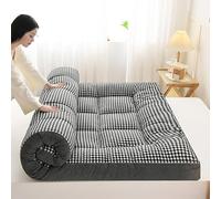 Matelas futon japonais à carreaux - Très moelleux, tapis de couchage pliable, doux, respirant et enroulable pour salon, dortoir, canapé de camping (C, 120 x 200 cm)