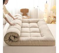 Matelas futon japonais à carreaux - Très moelleux, tapis de couchage pliable, doux, respirant et enroulable pour salon, dortoir, canapé de camping (G, 120 x 200 cm)