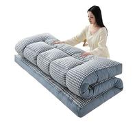 Matelas futon japonais à carreaux - Très moelleux, tapis de couchage pliable, doux, respirant et enroulable pour salon, dortoir, canapé d'invités, camping (B, 200 x 220 cm)