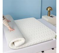 Matelas futon japonais de 8 cm d'épaisseur, pliable et enroulable pour canapé, camping, chambre à coucher, couleur blanche, 135 x 190 cm, idéal pour les petits espaces.