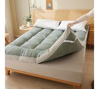 Matelas futon japonais enroulable et pliable - Tapis de sol thaïlandais - Matelas de camping - 1 place - Vert - 100 x 200 cm - Idéal pour la maison et l'extérieur