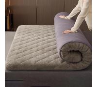 Matelas futon japonais épais en cachemire pliable et enroulable - Design simple - Beige - 135 x 200 x 9 cm - Idéal pour un usage domestique et des invités