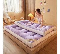 Matelas futon japonais épais, extra moelleux, tapis de couchage pliable, doux, respirant et enroulable pour salon, dortoir, canapé, camping (violet, 120 x 200 cm)