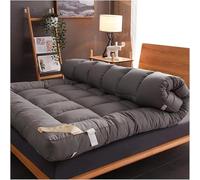 Matelas futon japonais épais, matelassé, moelleux, tatami, tapis de couchage pliable, doux, respirant et enroulable pour salon, dortoir, invités, camping (gris, 90 x 200 cm)