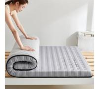 Matelas futon japonais épais portable enroulable et pliable, gris, 180 x 200 cm, parfait pour le salon, la chambre d'amis, le camping et le yoga.