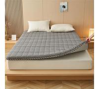 Matelas futon japonais pliable pour chambre à coucher, camping, dortoir, simple et double, noir et blanc, petite grille 135 x 200 cm