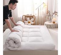 Matelas futon japonais pliable pour lit double, simple, enroulable, extra épais de 10 cm, pour expérience de sommeil douce et anti-douleur, housse respirante, idéale pour lit d'invité, 200 x 220 cm,