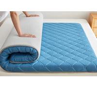 Matelas futon japonais pliable - Tapis de couchage portable pour camping - Bleu - 80 x 190 cm