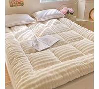 Matelas futon japonais, pliable, tapis de couchage pour dortoir, tapis de couchage épais, enroulable, convient pour le camping, au sol, lit simple/double, 002, 200 x 220 x 10 cm
