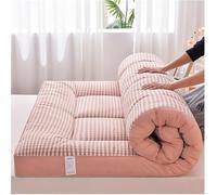 Matelas futon japonais pliable, tatami, matelas de camping portable, facile à ranger, tissu respirant pour canapé, matelas (rose, 180 x 200 cm)