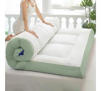 Matelas futon japonais portable enroulable pour la maison et l'extérieur Vert 120 x 200 x 10 cm - Parfait pour le salon et le camping.