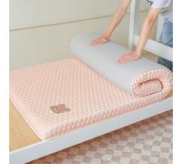 Matelas futon japonais pour dortoir universitaire, lit d'appoint, matelas pliable haute densité, rafraîchissant, pour tatami (rose, 4,5 cm d'épaisseur, 120 x 190 cm)